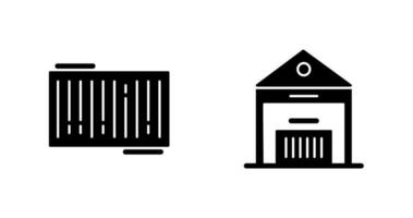 barcode and warehouse Icon vector