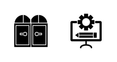 Door and Blueprint  Icon vector