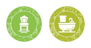 Chair and Bathtub Icon vector