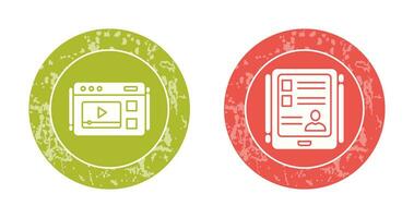 Video and Tablet Icon vector