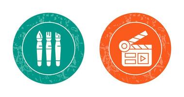 Brushes and Clapper Board Icon vector