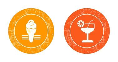 Ice Cream and Cocktail Icon vector