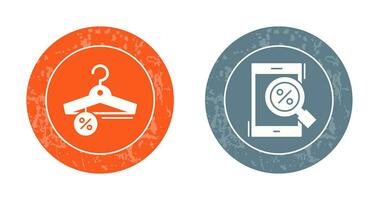 Hanger and Magnifying Glass Icon vector