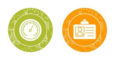 Id Card and Speedometer  Icon vector