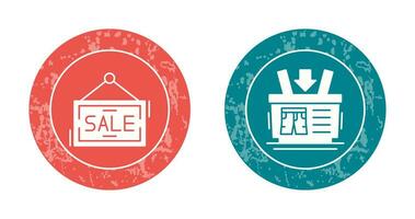 Shopping Basket and Super Sale Icon vector