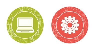 Laptop and Setting Icon vector