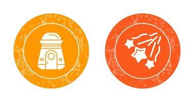 space capsule And falling stars Icon vector
