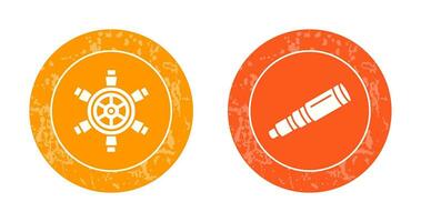 Ship Wheel and Binocular Icon vector