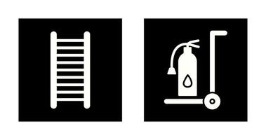 ladders and Moveable extinguisher Icon vector