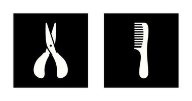 Scissor and Comb Icon vector