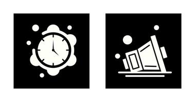 reloj y altavoz icono vector