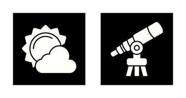 sun and telescope Icon vector