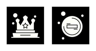 Crown and Remove Icon vector