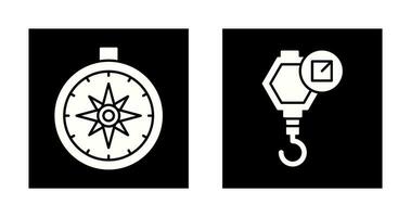 compass and hook Icon vector