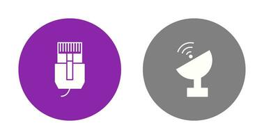 internet cable and satellite  Icon vector