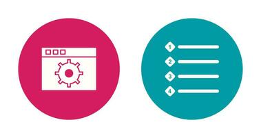 settings and numbered lists Icon vector