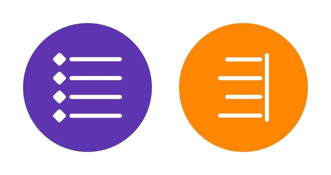 con viñetas lista y Derecha alinear icono vector