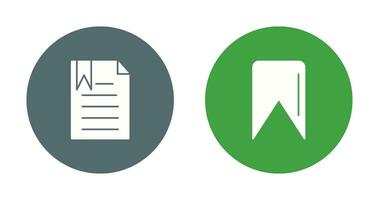 bookmarked document and Bookmark Icon vector