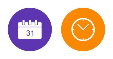 calendar and clock Icon vector