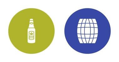 Beer Bottle and Barrel Icon vector