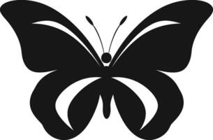 Artistic Flight Black Butterfly Symbol Elegance Takes Wing Butterfly Emblem in Black vector