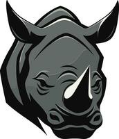 Elegance in the Night Black Rhino Symbol Monochromatic Beauty in the Wilderness Rhino Emblem in Noir vector