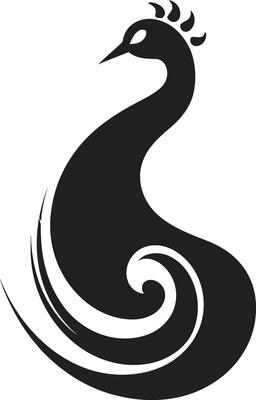 Regal Majesty Peacock Heraldry in Vector Inkwell Fantasy Black Emblem Profile