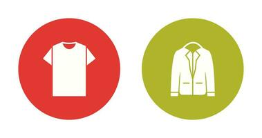 Plain T Shirt and Stylish Jacket Icon vector