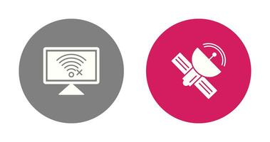 Disconnected Network and Satellite Icon vector