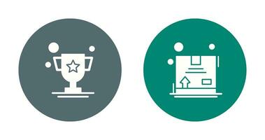 Trophy and Box Icon vector