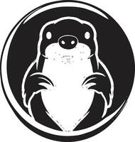 Sculpted Elegance in Black Platypus Emblems Wetland Presence Wildlife Symphony Platypus Icon in Natures Curious Majesty vector