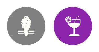 Ice Cream and Cocktail Icon vector