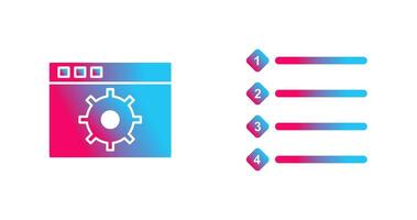 settings and numbered lists Icon vector