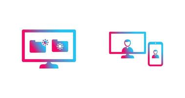 video call and corrupted data Icon vector