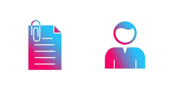 attachment and user Icon vector