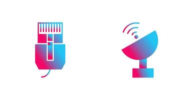 Internet cable y satélite icono vector