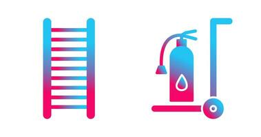 ladders and Moveable extinguisher Icon vector