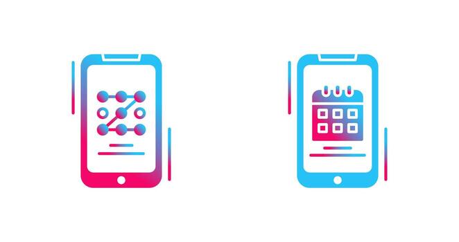 modelo código y calendario icono vector