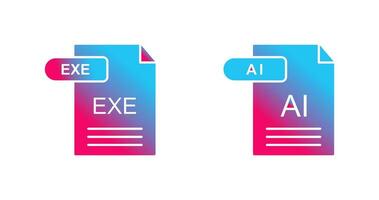 AI and EXE Icon vector