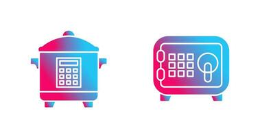 Cooker and Safe Box Icon vector