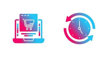 Add to Cart and Run time Icon vector
