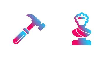 Hammer and Statue Icon vector