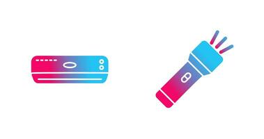 Air Conditioner and Flashlight Icon vector