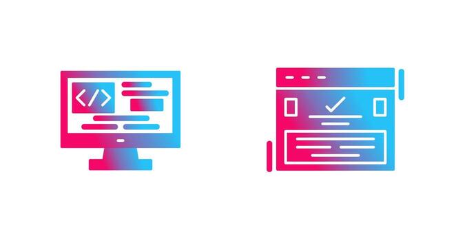 codificación y completar icono vector