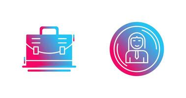 Briefcase and User Icon vector