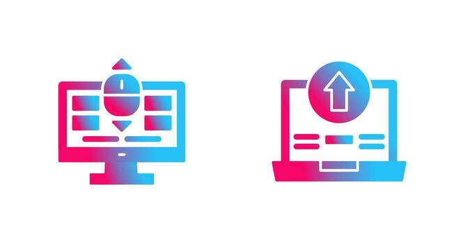 Scroll and Upload Icon vector