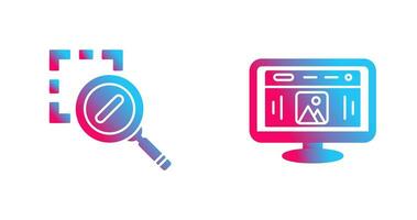 Zoom Out and Web Design Icon vector