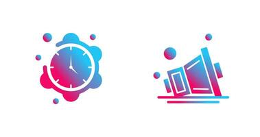 reloj y altavoz icono vector