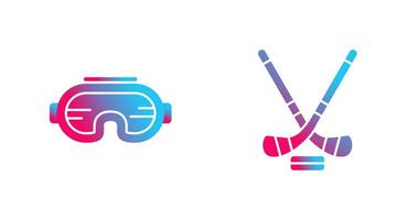 Goggle and Ice Hockey Icon vector