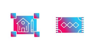 blueprint and rug Icon vector